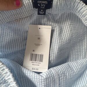 Crown & Ivy Kids Light Blue Pinstripe Shorts